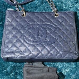 Chanel Dark Blue Quilted Shoulder Bag